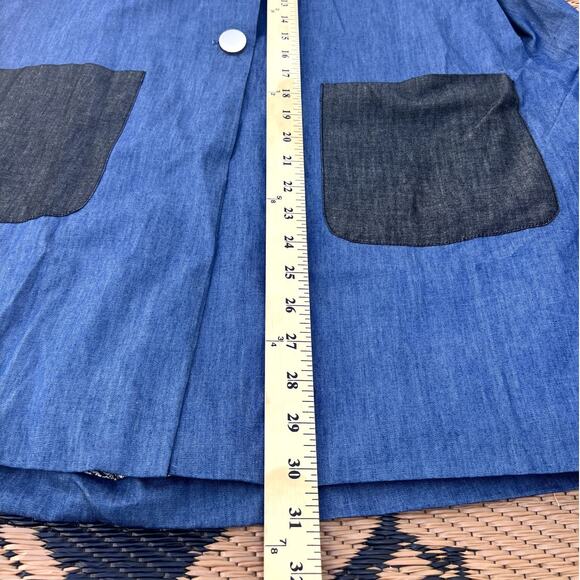 Buru | NWOT Le Cape Contrast Pockets Reversible Dark Chambray Size XS - Picture 11 of 11